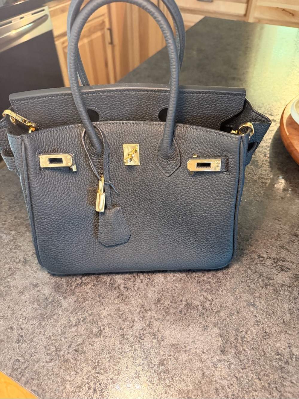 Classic Pebbled Leather Top-Handle Satchel - black